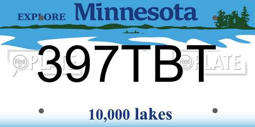 397TBT Minnesota License Plate