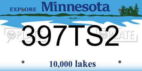 397TS2 Minnesota License Plate