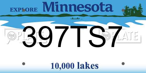 397TS7 Minnesota License Plate