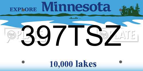 397TSZ Minnesota License Plate