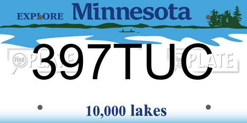 397TUC Minnesota License Plate