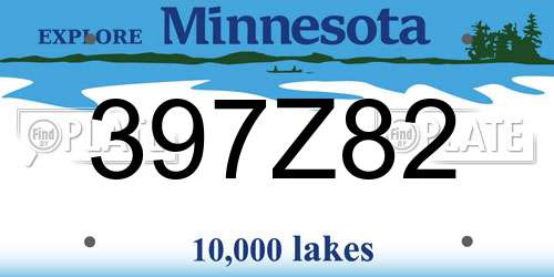 397Z82 Minnesota License Plate