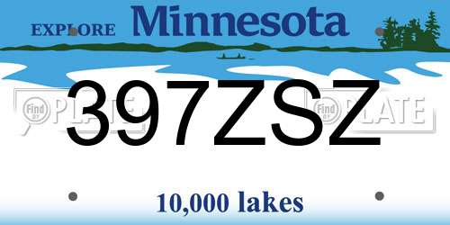 397ZSZ Minnesota License Plate