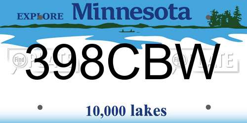 398CBW Minnesota License Plate