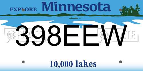 398EEW Minnesota License Plate