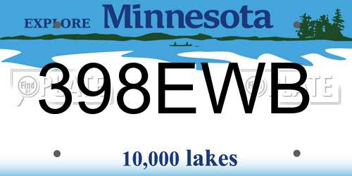 398EWB Minnesota License Plate