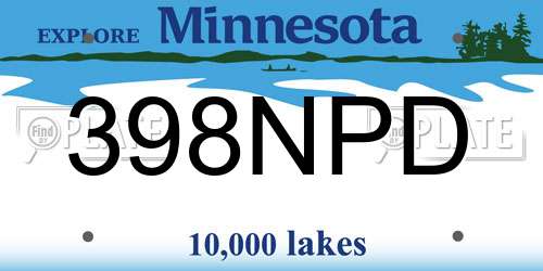 398NPD Minnesota License Plate