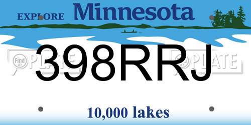 398RRJ Minnesota License Plate
