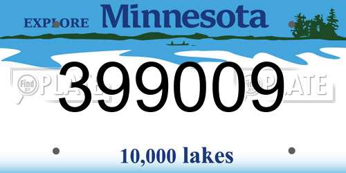 399009 Minnesota License Plate