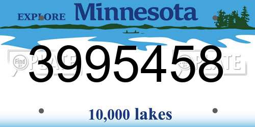3995458 Minnesota License Plate