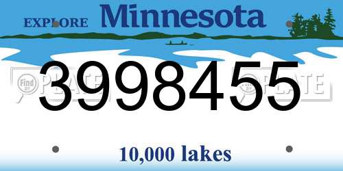 3998455 Minnesota License Plate