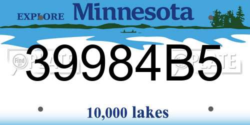 39984B5 Minnesota License Plate