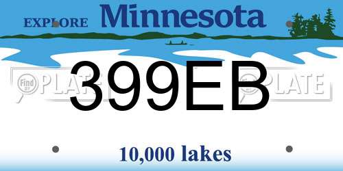 399EB Minnesota License Plate
