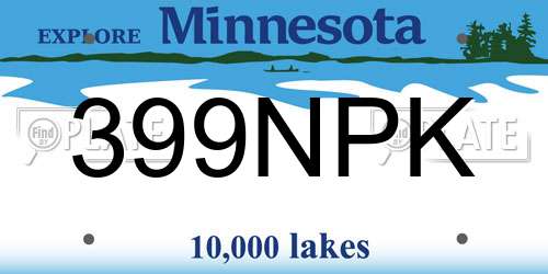399NPK Minnesota License Plate