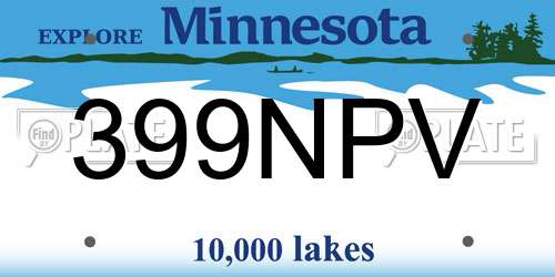 399NPV Minnesota License Plate