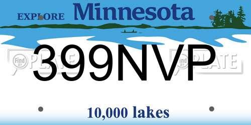 399NVP Minnesota License Plate