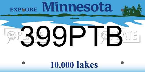 399PTB Minnesota License Plate