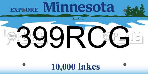 399RCG Minnesota License Plate