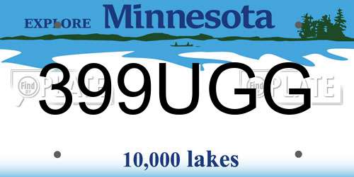 399UGG Minnesota License Plate