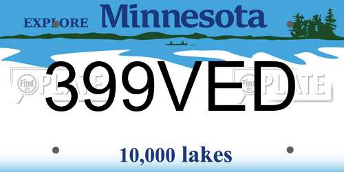 399VED Minnesota License Plate