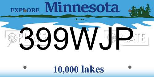 399WJP Minnesota License Plate