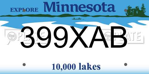 399XAB Minnesota License Plate