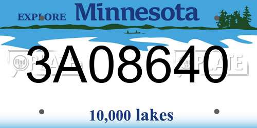 3A08640 Minnesota License Plate