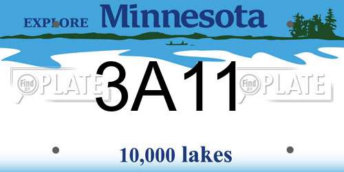 3A11 Minnesota License Plate