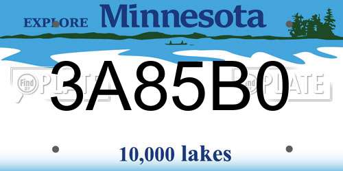 3A85B0 Minnesota License Plate