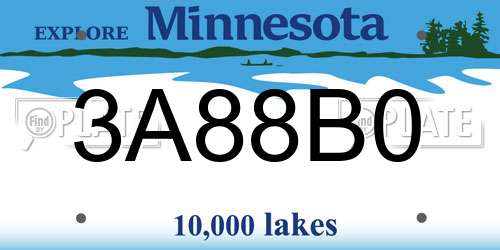 3A88B0 Minnesota License Plate