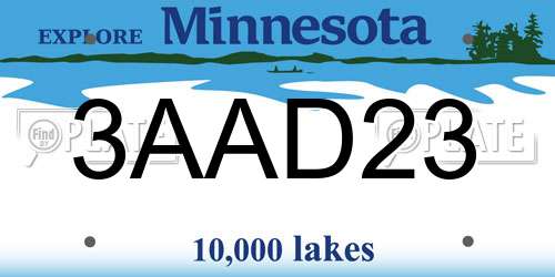 3AAD23 Minnesota License Plate