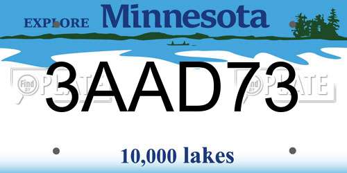 3AAD73 Minnesota License Plate