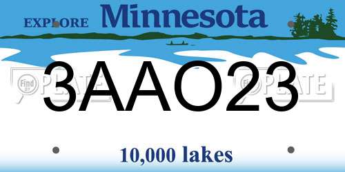3AAO23 Minnesota License Plate