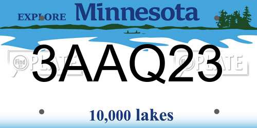 3AAQ23 Minnesota License Plate