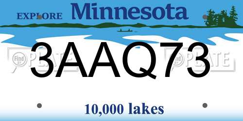 3AAQ73 Minnesota License Plate