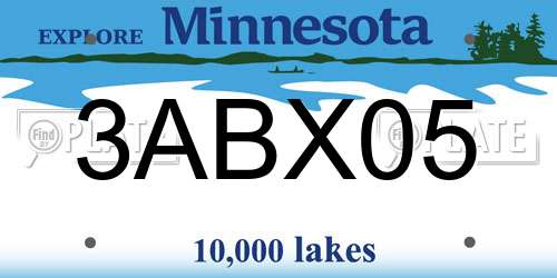 3ABX05 Minnesota License Plate