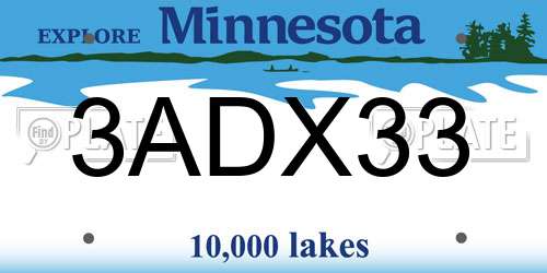 3ADX33 Minnesota License Plate