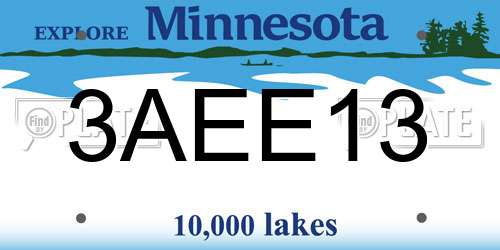 3AEE13 Minnesota License Plate