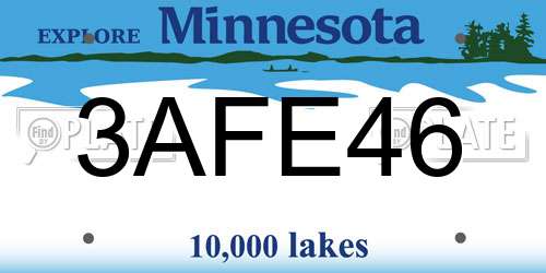 3AFE46 Minnesota License Plate