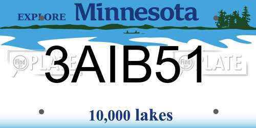 3AIB51 Minnesota License Plate