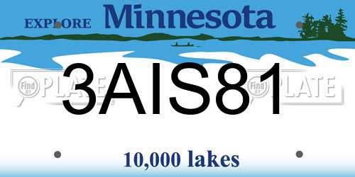 3AIS81 Minnesota License Plate