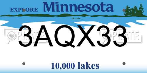 3AQX33 Minnesota License Plate