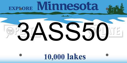 3ASS50 Minnesota License Plate