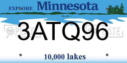 3ATQ96 Minnesota License Plate