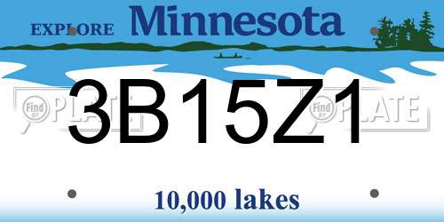 3B15Z1 Minnesota License Plate