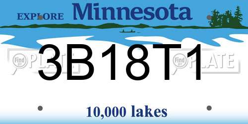 3B18T1 Minnesota License Plate