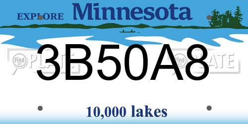 3B50A8 Minnesota License Plate