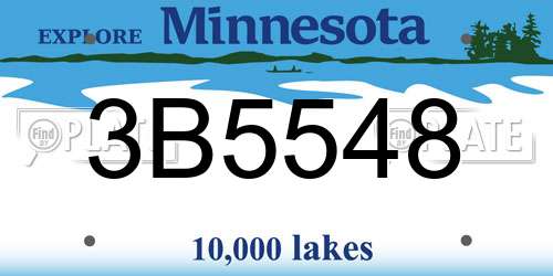 3B5548 Minnesota License Plate