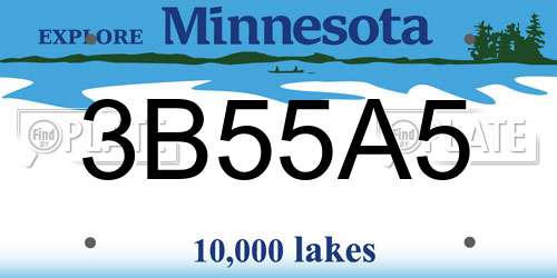 3B55A5 Minnesota License Plate