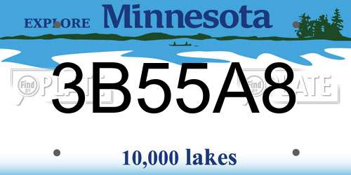 3B55A8 Minnesota License Plate